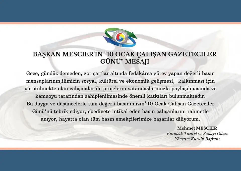 10 OCAK ÇALIŞAN GAZETECİLER GÜNÜ MESAJI