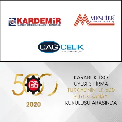 KARABÜK TSO ÜYESİ 3 FİRMA TÜRKİYE’NİN İLK 500 BÜYÜK KURULUŞU ARASINDA