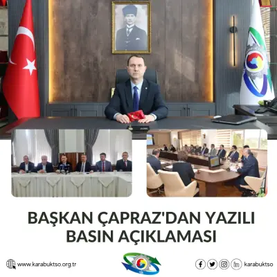 BAŞKAN ÇAPRAZ’DAN YAZILI BASIN AÇIKLAMASI