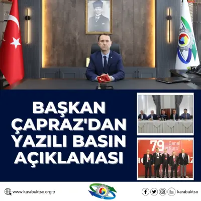 BAŞKAN ÇAPRAZ’DAN YAZILI BASIN AÇIKLAMASI