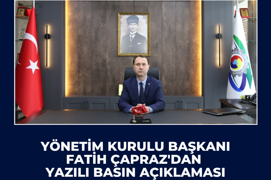 BAŞKAN ÇAPRAZ'DAN YAZILI BASIN AÇIKLAMASI