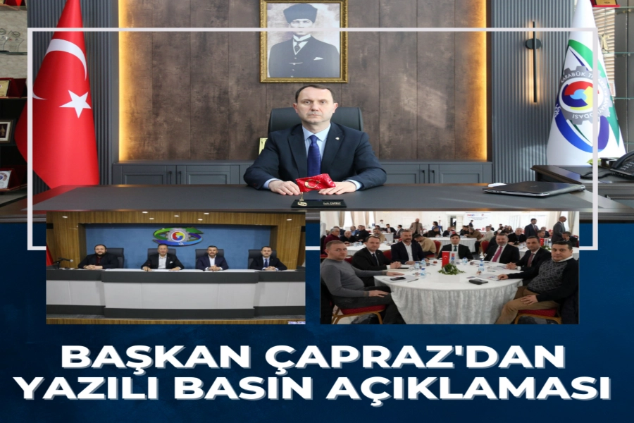 BAŞKAN ÇAPRAZ'DAN YAZILI BASIN AÇIKLAMASI